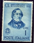 Sellos de Europa - Italia -  150 Aniversario del Nacimiento del compositor Rossini. Busto de Rosini