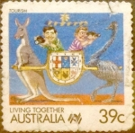 Stamps : Oceania : Australia :  Intercambio 0,30 usd 39 cents.1988