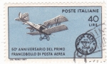 Sellos de Europa - Italia -  50 Aniversario del primer correo aéreo