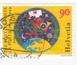 Stamps Switzerland -  150 años del correo universal