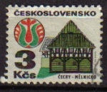 Sellos del Mundo : Europa : Checoslovaquia : CHECOSLOVAQUIA 1971 Scott 1735 Sello Arquitectura House and Folk Art Milnik Michel 2080 Ceskolovensk