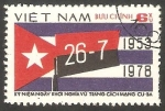 Stamps Vietnam -  130 - 25 anivº de la Revolución cubana
