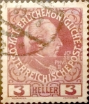Stamps Austria -  Intercambio ma4xs 0,20 usd 3 heller 1913