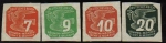 Stamps : Europe : Czechoslovakia :  CHECOSLOVAQUIA BOHEMIA Y MORAVIA 1939 SCOTT P3-4-5-7 Sellos Nuevos Paloma de la Paz Michel-44-6-7-8