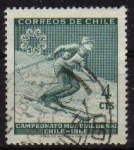Stamps : America : Chile :  CHILE 1966 Scott 350 Sello Campeonato Mundial de Ski usado