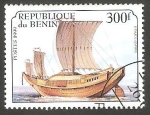 Stamps Benin -  Nave de vela junco japonés