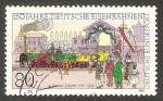 Stamps Germany -  1096 - 150 anivº de los ferrocarriles alemanes y 200 anivº. del nacimiento de johannes scharrer, fun