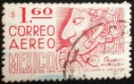 Stamps Mexico -  Bajo Relieve de una Estela, Ruinas de Bonampak, Edo. Chiapas