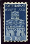 Stamps : Europe : Italy :  Proclamacion de la Republica. Iglesia de San Miguel