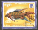 Stamps Cambodia -  Kampuchea - Fauna marina