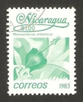 Sellos del Mundo : America : Nicaragua : 1255 - flor malvaviscus arboreus