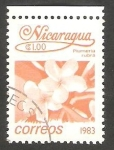 Stamps Nicaragua -  1258 - Flor