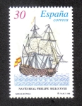 Sellos de Europa - Espa�a -  Navío Real Phelipe Siglo XVIII