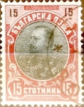 Stamps : Europe : Bulgaria :  Intercambio jxa 0,20 usd 15 stotinki 1901
