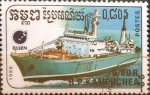 Stamps Cambodia -  Intercambio cxrf2 0,20 usd 80 cents. 1988