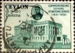 Stamps Sri Lanka -  Intercambio 0,20 usd 10 cents. 1956