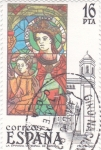 Stamps Spain -  Vidriera-La Epifanía catedral de Girona (17)