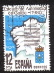 Stamps Spain -  Estatuto de Autonomía de Galicia 1980