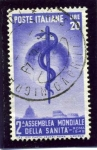 Stamps Italy -  2ª Asamblea general de la organizacion mundial de la salud en Roma