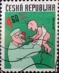 Stamps : Europe : Czech_Republic :  Intercambio m1b 0,25 usd 4,60 koruna 1999