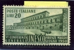 Stamps Italy -  5ª Conferencia General de la UNESCO. Palacio Pitti en Florencia