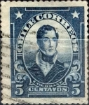 Stamps Chile -  Intercambio 0,20 usd 5 cents. 1928