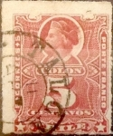 Stamps Chile -   Intercambio 0,90 usd 5 cents. 1878