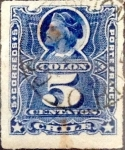 Stamps America - Chile -   Intercambio 0,50 usd 5 cents. 1883