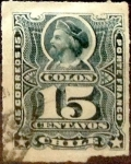 Stamps Chile -   Intercambio 0,55 usd 15 cents. 1892