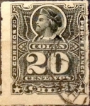 Stamps Chile -   Intercambio 0,55 usd 20 cents. 1886