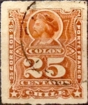 Stamps Chile -   Intercambio 0,55 usd 25 cents. 1892