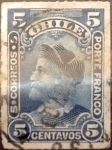 Stamps Chile -  Intercambio 0,35 usd 5 cent. 1900