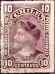 Stamps Chile -  Intercambio 0,85 usd 10 cent. 1901