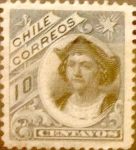 Stamps Chile -  Intercambio 0,20 usd 10 cent. 1905