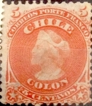 Stamps : America : Chile :  5 cents. 1867