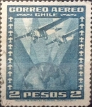 Sellos de America - Chile -  Intercambio 0,20 usd 2 peso 1934