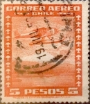 Stamps Chile -  Intercambio 0,20 usd 5 peso 1934