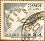 Stamps Chile -  Intercambio 0,20 usd 3 pesos 1954
