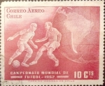 Stamps Chile -  Intercambio nf4xb1 0,25 usd 10 cents. 1962