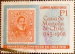 Stamps Chile -  Intercambio 0,20 usd 1 escudo 1968