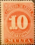 Stamps Chile -  Intercambio 0,35 usd 10 cents. 1898