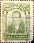 Stamps : America : Colombia :  Intercambio 0,20 usd 1 cent. 1917