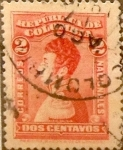 Stamps : America : Colombia :  Intercambio 0,20 usd 2 cents. 1917