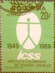 Stamps : America : Colombia :  Intercambio 0,20 usd 20 cents. 1969