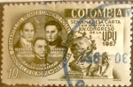 Stamps : America : Colombia :  Intercambio 0,20 usd 10 cents. 1957