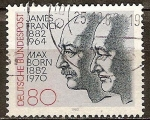 Sellos de Europa - Alemania -  Centenarios de nacimiento de James Franck y Max Born (los físicos y los ganadores del Premio Nobel).