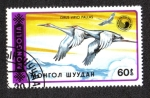 Stamps : Asia : Mongolia :  White-naped Crane (Grus vipio)