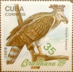 Stamps Cuba -  Intercambio dm1g 1,50 usd 35 cents. 1989