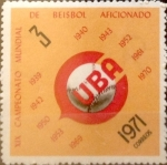Stamps Cuba -  Intercambio nfxb 0,25 usd 3 cents. 1971