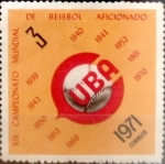 Stamps Cuba -  Intercambio 0,25 usd 3 cents. 1971